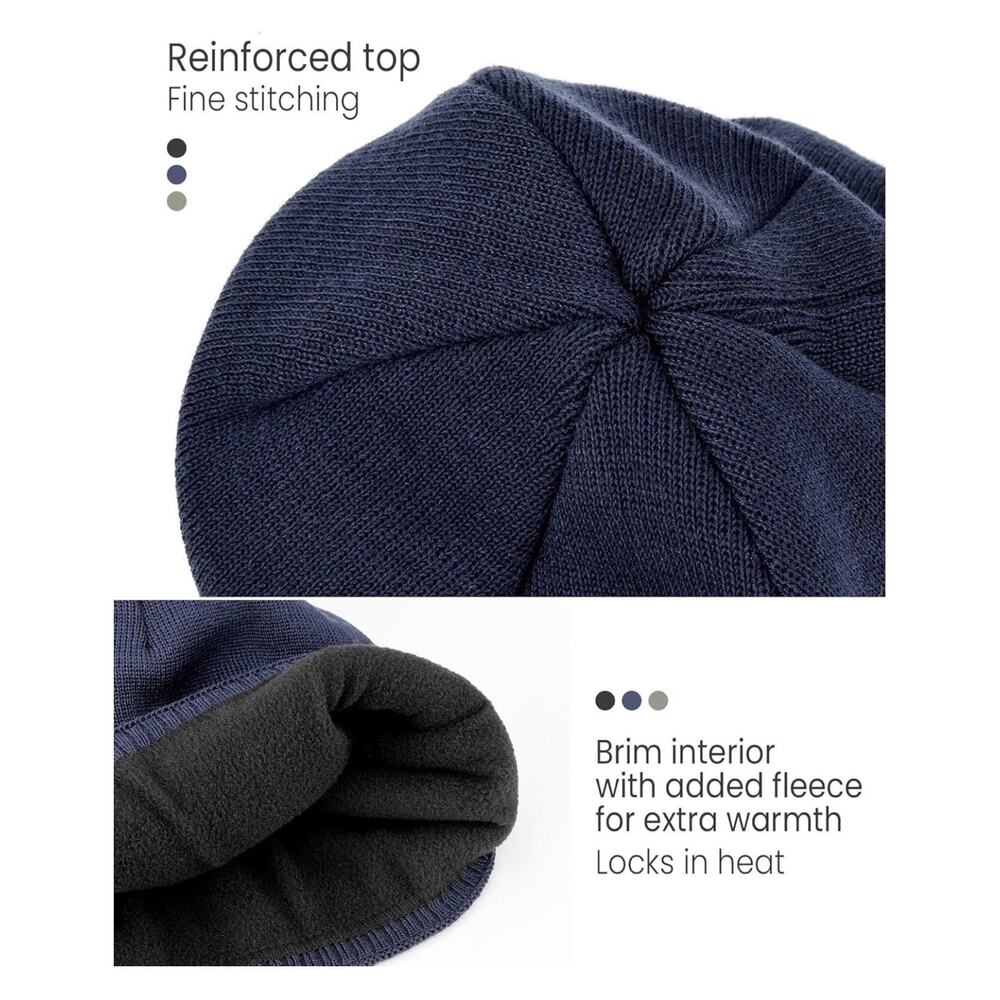 Beanie Hats for Men & Women, Winter Knit Beanie Hat, Warm Soft Beanies BLUE - Picture 3 of 8